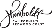 The image contains stylized text reading “Humboldt California’s Redwood Coast” with "Humboldt" in a cursive font and the rest in capital letters.