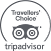 The image shows the TripAdvisor logo with "Travelers' Choice" text above it and the TripAdvisor name below it.